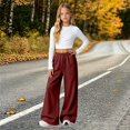 thumbnail image 5 of Ruyang Girls Wide Leg Cargo Sweatpants Kids Baggy Casual Elastic Waist Track Sweat Pants with Pockets Y2k Hip Hop Skater Streetwear, 5 of 9