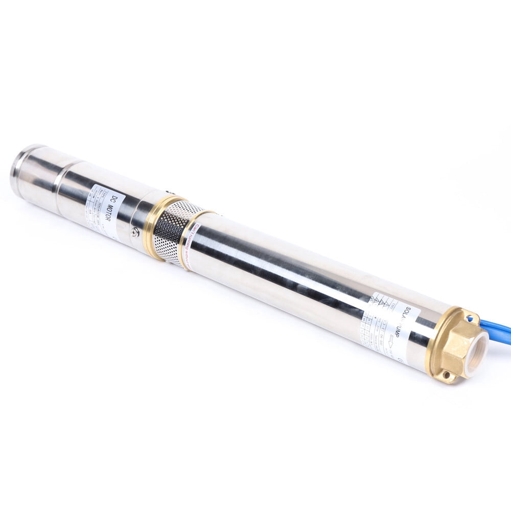 3" DC Stainless Steel Solar Water Pump Submersible Deep Bore Well Pump 48V 400W +MPPT Controller 3000L/792.5Gal/H 2.95*24.21in for Water Tanks, Reservoirs, Village or Household Water Supply