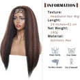 thumbnail image 3 of SEGO Headband Wig for Women 24 Inch Kinky Straight Black Mix Brown Wigs Headbands for Women Glueless None Lace Front Machine Made Wigs with Headband, 3 of 7