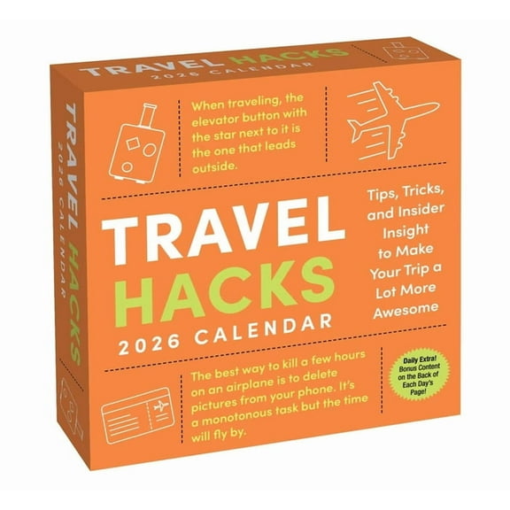 Travel Hacks 2026 Day-To-Day Calendar: Tricks to Make Your Trip More Awesome, (Paperback)