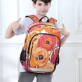 thumbnail image 6 of FORMRS Unisex School Backpack 17" Student Travel Bag with Laptop Compartment, Orange Hand Drawn Floral, 6 of 7