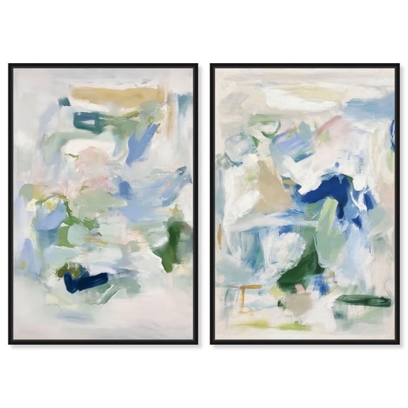 Chroma Balance Set Canvas Set of 2 Trendy Art Prints by Art Remedy, Black Frame, 10 x 15