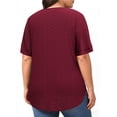 thumbnail image 5 of WellSize Plus Size Tops for Women Eyelet Crew Neck Tunic Blouses Casual Summer Ruffled Short Sleeve Shirts, 5 of 8