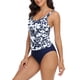 thumbnail image 2 of Traje de baño para mujer Cintura alta Sin espalda Correa de espagueti Estampado floral Traje de baño de una pieza para bucear Surf Fiestas en la playa Estampado negro S, 2 of 8