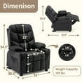 thumbnail image 5 of Mcombo Big Kids Recliner Chair for Boys and Girls Room, 3+ Age Group,Faux Leather 7366, Black, 5 of 10
