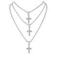 thumbnail image 4 of Slay Queen w/ Ladies on Fire Hip Hop Jewelry Necklace, Pendant, and Earrings Bling Set - TPBE-01 (24, Rope Chain Slv Stone Cross), 4 of 7