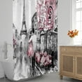 thumbnail image 3 of Paris Street View Shower Curtain for Bathroom Shower Curtain Set with 12 Hooks Waterproof Fabric Bath Curtain for Bathtub Restroom Decor, 72 X 72 in, 3 of 6