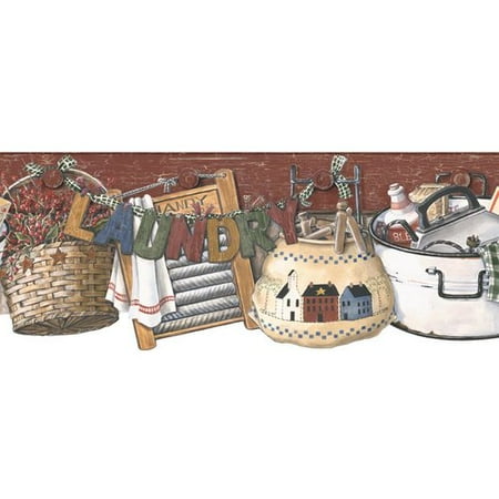 - York Wallcoverings Book Laundry 15' x 8.75'' Wallpaper Border
