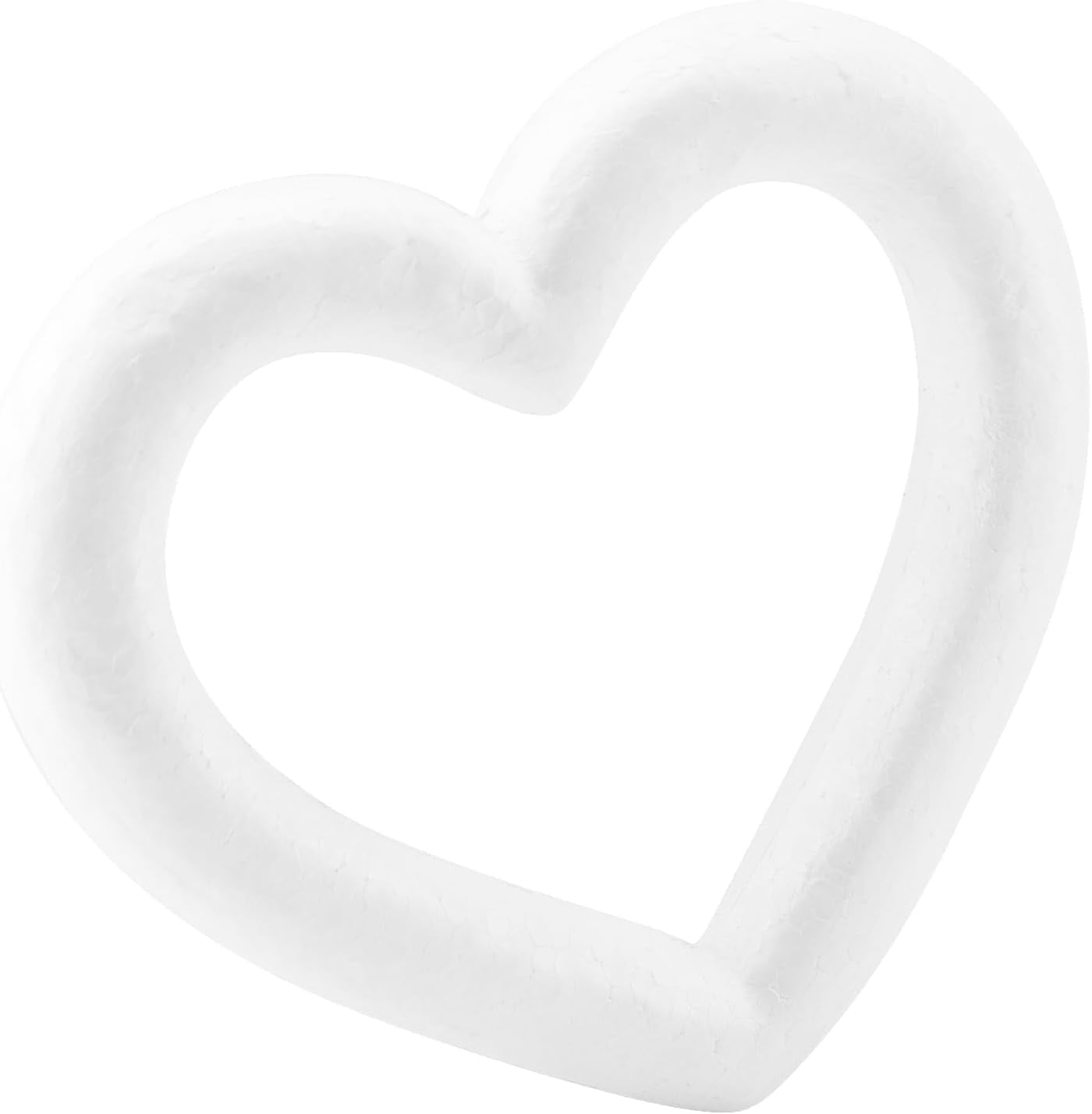 14 PCS 6 Inch Foam Wreath Heart, White Styrofoam Heart Wreath, Heart Shaped Wreath Foam Ring for Crafts, DIY Projects, Wedding, Valentine's Day, Floral Arranging Decoration