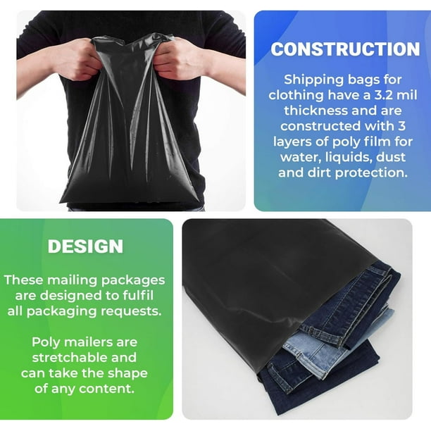 Poly Mailer Shipping Bags - 2.5 Mil Thick, Variety Of Sizes (4x6" To 19x24") For Ecommerce 2 thumbnail image