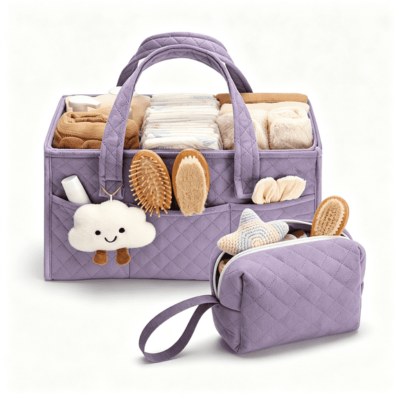 GASTROPOD Baby Diaper Caddy Organizer,Baby Basket Shower Gift,Portable Changing Table Basket,Postpartum Caddy&Tote Bag Pouch,Newborn Boy&Girl Nursery Essentials Registry,Car Diaper Organizer