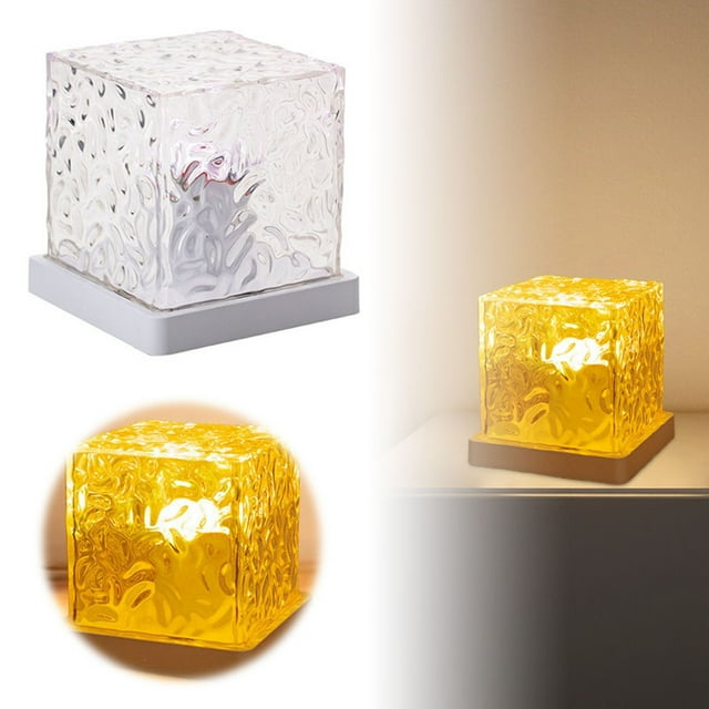 BotaniNest Square Water Ripple Ambient Night Light For Bedroom Modern Minimalist Design Soft Glow Lamp