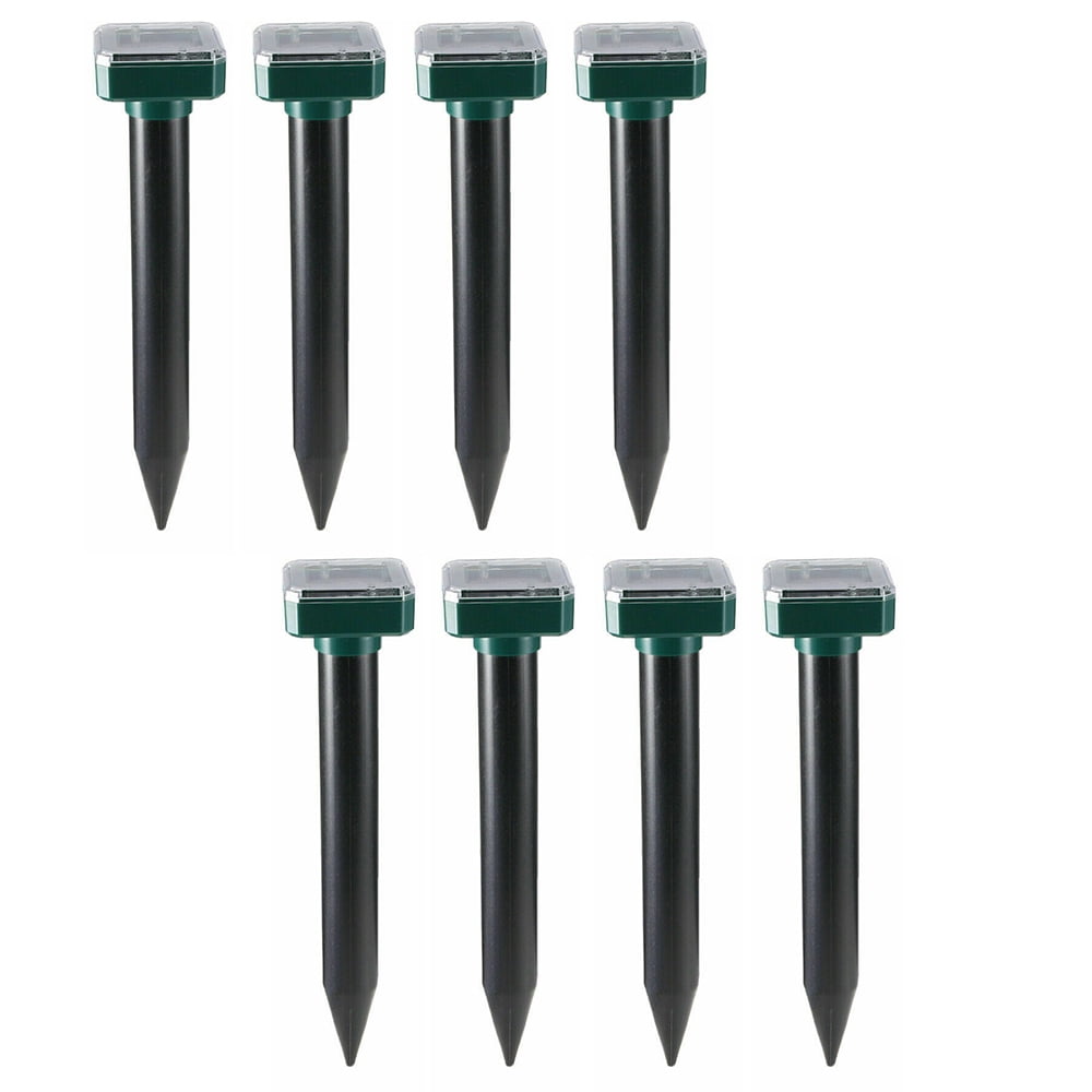 Jahy2Tech 8 Pack Outdoor Waterproof Solar Mole Repellent, Ultrasonic Mouse Repellent for Get Rid of Mole, Gopher, Snakes, Vole and Other Underground Pests
