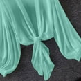 thumbnail image 4 of Atogsazn Women's Deep V Neck Long Sleeve Tie Front Knot Sexy Wrap Crop Top Blouse Fashion Summer 01-Green XL, 4 of 7