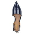 thumbnail image 3 of YDN Women Pointed Toe Slingback D'orsay Pumps Elastic Backstrap Low Block Heels Elegtant Prom Date Work Sandals Size 11 Dark Blue, 3 of 4