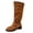 Brown, variant on Brown Ladies Boots With Belt Buckle Round Toe Fleece Lined Stacking Boots For Casual Indoor And Outdoor Wear All Day Comfort Size 40