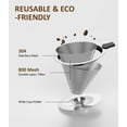 thumbnail image 3 of Pour Over Coffee Dripper, Stainless Steel Coffee Filter, Paperless Coffee Maker, Reusable Coffee Filters Cup with Double Layer Mesh, 1-2 Cup, 3 of 6