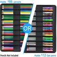 thumbnail image 2 of Colored Pencil Box 166 Pen Slots with Convenient Packaging and Zipper Closure, Multi-Layer Holder for Prismacolor Colored Pencils and Gel Pen (Cactus), 2 of 5