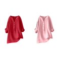 thumbnail image 1 of (2-Pack) Rinsvye Womens Solid Color Long Sleeve Mandarin Collar Blouse Women Clothing Timeless Design, 1 of 4