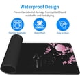 thumbnail image 5 of Japanese Cherry Blossom Gaming Mouse Pad XL, Black Desk Mat Large Mouse Pad Long 31.5x11.8in, Extended Big Desk Pad Pink Flower Mousepad with Non-Slip Base and Stitched Edges for Work Gaming Office, 5 of 6