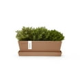 thumbnail image 3 of Ecopots Bruges Mini Durable Modern Rectangular Indoor/Outdoor Recycled Based Composite Flower Pot Planter with Saucer, Terracotta Color, 10", 3 of 4