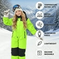thumbnail image 2 of Kids Toddler Snow Suit One Piece for Boys Girls Lightweight Insulated Ski Suit Windproof Hooded Snowsuit Baby Jumpsuit, 2 of 7
