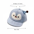 thumbnail image 3 of Baby Boys Girls Baseball Cap Windproof Sun Hat Infant Toddler Duckbill Cap Soft Brim Cartoon Penguin Pattern Casual Outdoor Hat, 3 of 6