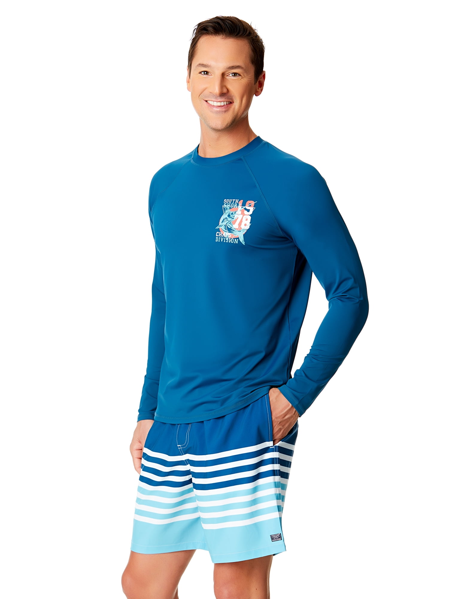 Chaps Men's & Big Men's Swim Trunks with UPF50+, 7" Inseam, Sizes S-3XL