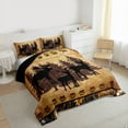 thumbnail image 3 of jejeloiu Woodland Animal Moose Bedding Comforter Set,Rustic Farmhouse Cabin Twin Comforter Sets,Brown Bear Paws Bedding Set For Boys Teens,Luxury Bedroom Decor Reversible,2-Piece, 3 of 8