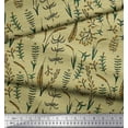 thumbnail image 3 of Soimoi Yellow Poly Georgette Fabric Artistic Leaves Stripe Decor Fabric Printed Yard 52 Inch Wide, 3 of 3