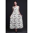 thumbnail image 4 of Bimba Robe Longue Maxi Imprimée en Rayonne pour Femmes à Bretelles Spaghetti Ajustables Style Bohème - Grand, 4 of 5
