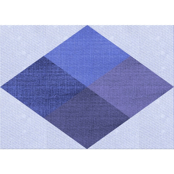 Ahgly Company Indoor Rectangle Patterned Royal Blue Area Rugs, 6' x 9'