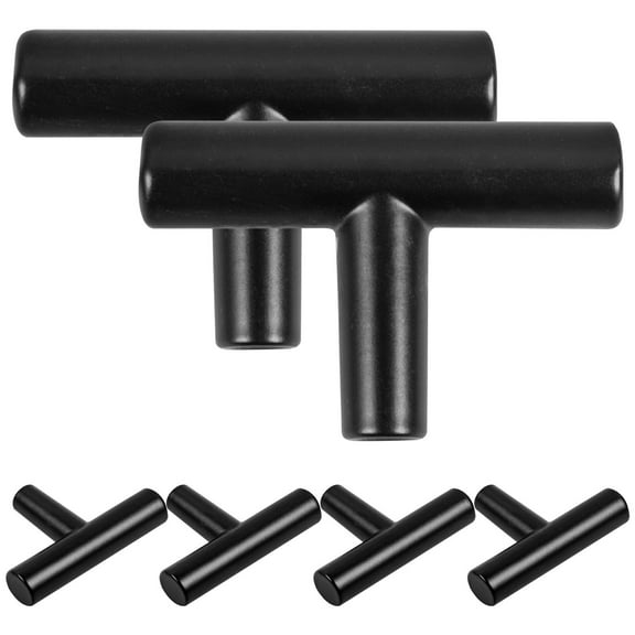 6Pcs Black Matte Drawer Knobs and Pull Handles for Cabinets
