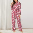 thumbnail image 3 of Wukai French Bulldog Print Women's Pajama Set - Soft Long Sleeve Sleepwear for Comfort and Style-Medium, 3 of 9