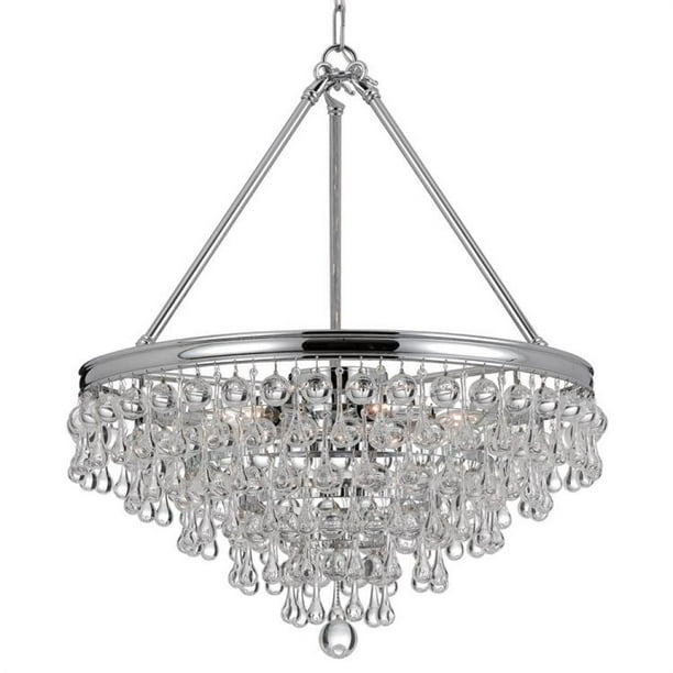 Calypso 6 Light Crystal Teardrop Chrome Chandelier By Crystorama 136 Ch In Finish Com Calypso 6 Light Crystal Teardrop Chrome, Crystorama Calypso Mini Chandelier