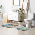 thumbnail image 5 of Toilet Rug U-Shaped Bathroom Rugs Non-Slip Soft Plush Machine Washable Contour Bath Mat Cute Rabbits Flying 24x20, 5 of 9
