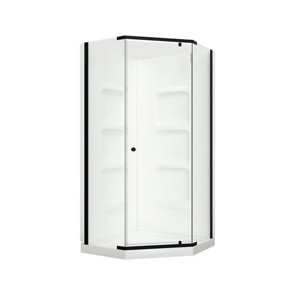 A&E Bath and Shower SK-NA36-BLK-KIT A&E Bath and Shower  Nevada-36-BLK-KIT Shower 36in. Kit in Black