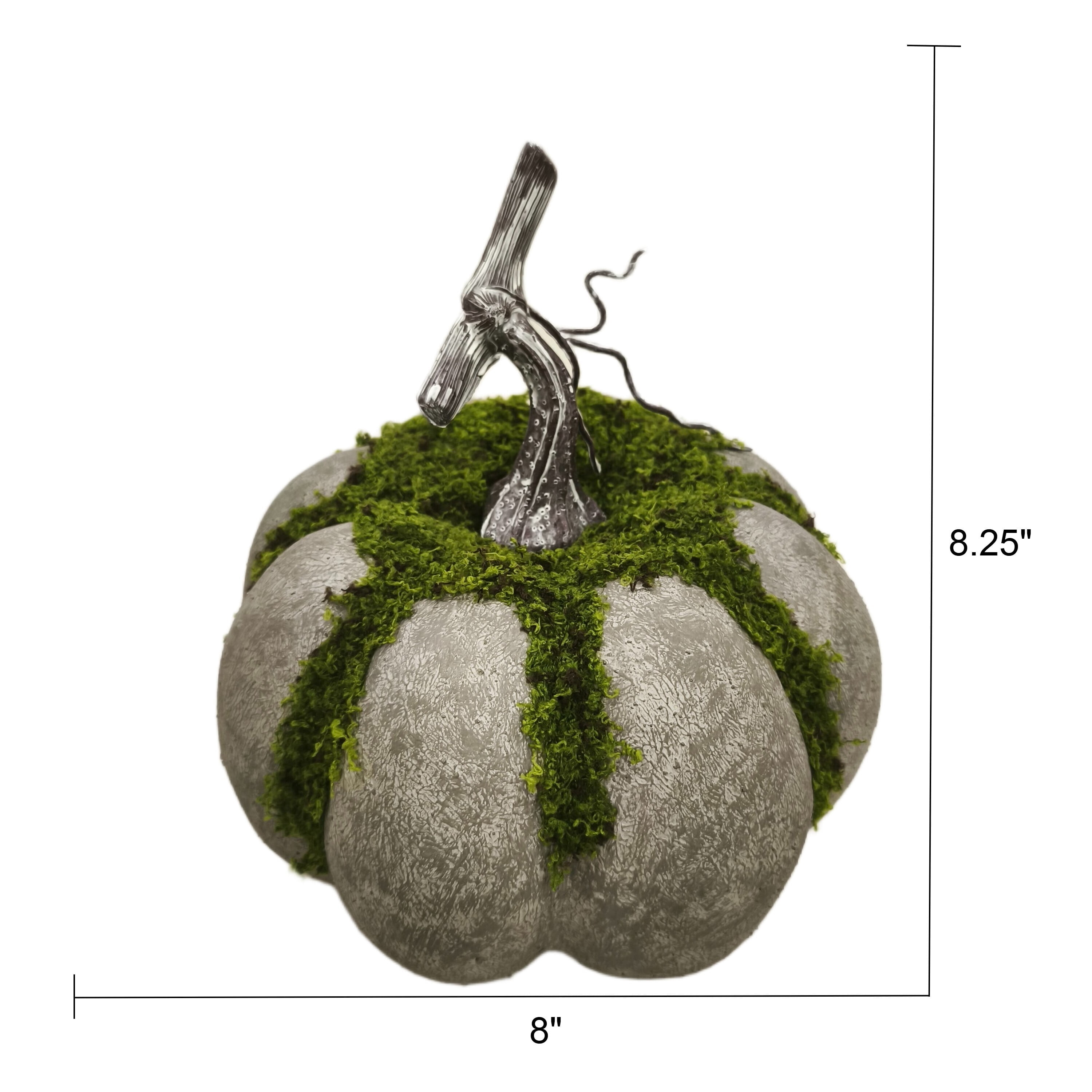 Mossy Pumpkin Decoration, Multicolor, 8.1", Halloween by Way To Celebrate