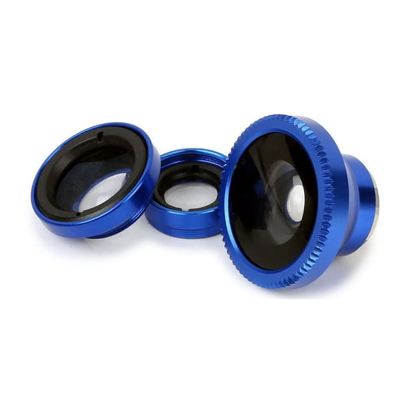 iMounTEK Phone Camera Lens Kit Magnetic 180°Fisheye Lens 0.67xWide Angle 10X Macro Lens, Blue