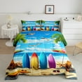 thumbnail image 2 of Manfei Sea Surfing 3pcs King Size Comforter Sets,Ocean Beach Bedding Comforter Set,Summer Holiday Bedding Set,Lightweight Tropical Room Decoration,Reversible, 2 of 8