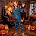 thumbnail image 6 of Halloween Pajamas, Navy Blue Matching Family Pajamas Pumpkin Front Long Sleeve 2 Piece Pajama Set Comfort Sleepwear Nightwear Loungewear Classic Casual Family Wear, 6 of 6