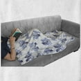 thumbnail image 6 of Japanese Soft Flannel Fleece Throw Blanket, Underwater Creature as Love Couples on Waves Japanese Unique Repeated Print, Cozy Plush for Indoor and Outdoor Use, 50" x 60", Dark Blue, by Ambesonne, 6 of 6