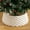 WhiteC, variant on Christmas Tree Collar, Rustic White Luxury Plush Faux Fur Tree Collar with Stripe Textured Pattern, for Holiday Decorations Indoor Home Decor, Soft Fluffy Xmas Tree Ring Boho Tree Skirt
