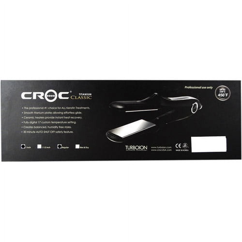 CROC CROC1-RBB Classic Nano Titanium Flat Iron 450 Degrees - Black  759894544779
