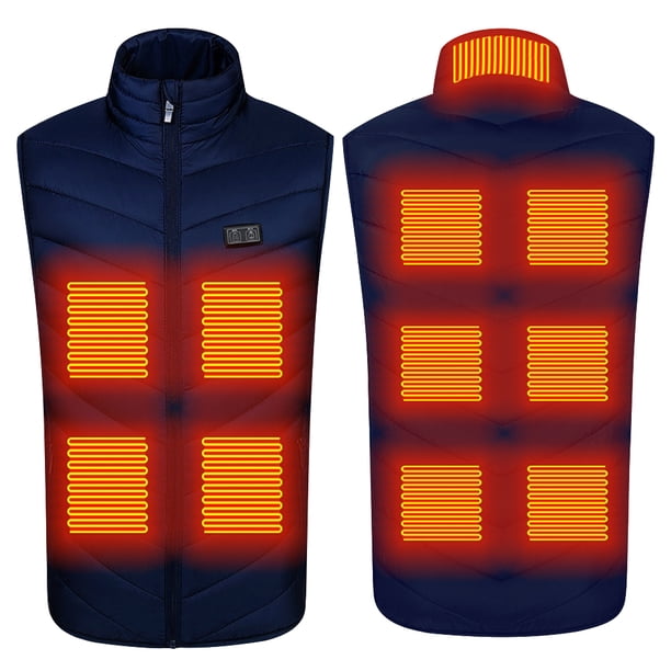 Bsvklp Chaquetas Con Calefacción Eléctrica Y Cuello Informal para Hombre para Acampar (azul 2XL)