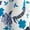 Blue, variant on Womens Printed Smocked Top, Puff Elbow Sleeves, Square Neck Top