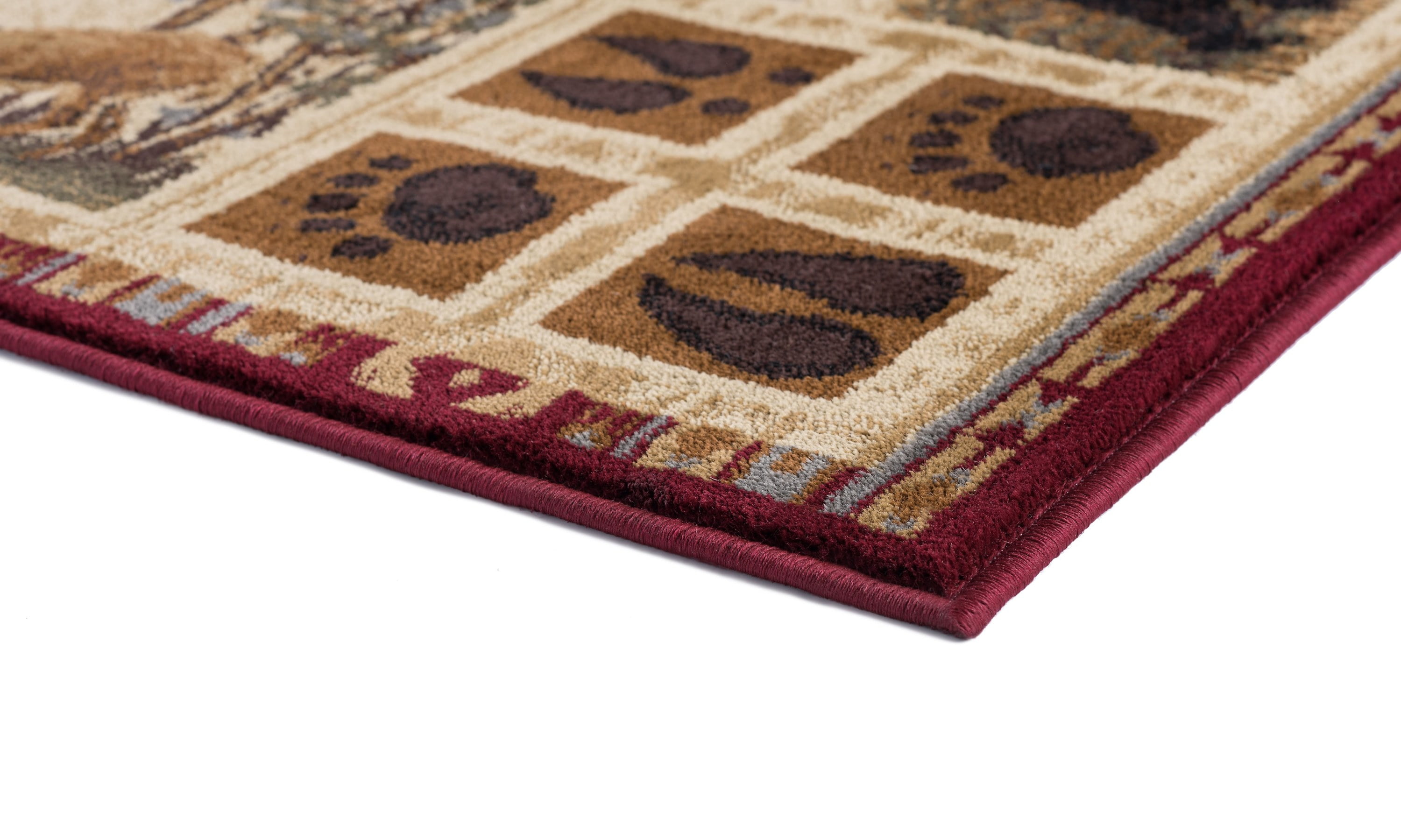 Nature Novelty 8' x 10' Red and Ivory Polypropylene Indoor Area Rug