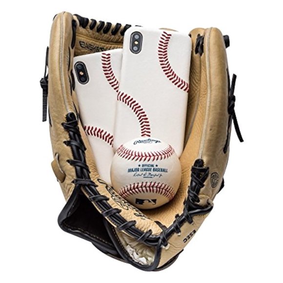 Funda de piel auténtica McMadley Baseball para iPhone X/Xs