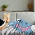 thumbnail image 3 of Cartoon Soft Flannel Fleece Throw Blanket, Baby Kids Children Playroom Girls Boys Art Comic Print, Cozy Plush for Indoor and Outdoor Use, 60" x 80", Blue and Pink, by Ambesonne, 3 of 5