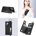 thumbnail image 6 of JTCASES for Samsung Galaxy S24 Ultra Case, PU Leather Lychee Pattern Zipper Purse Finger Ring Buckle Card Slots Stand Shell for S24 Ultra Wear-resistant Shockproof Wallet Cover, Black, 6 of 8